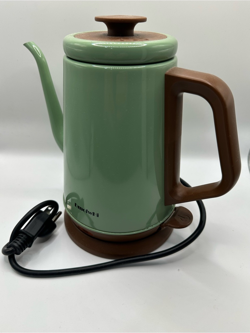Green and Brown Electric Kettle - Gooseneck Pour